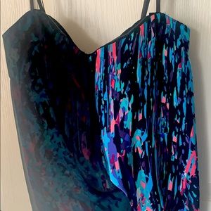 Fun flirty flowy strapless dress